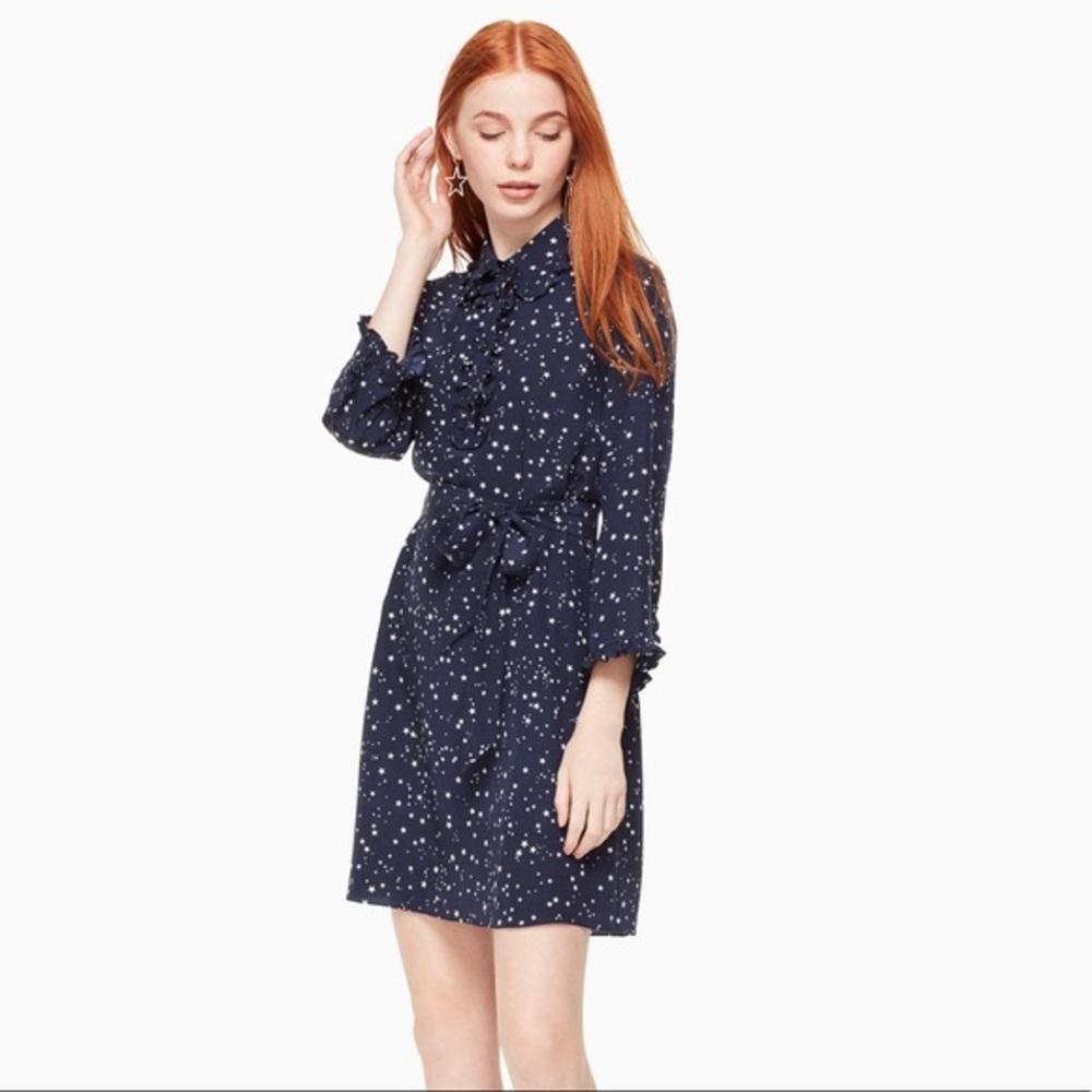 Kate Spade Night Sky Silk Shirtdress